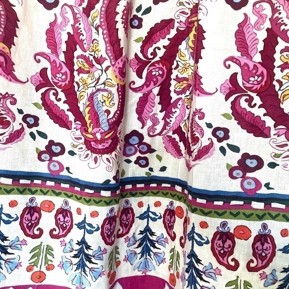 New CAROLINE CONSTAS Printed Linen Blend Bralette Crop Top and Midi Skirt Set - Picture 11 of 11